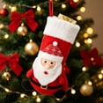 thumbnail image 1 of 3D Plush Christmas Stockings, Stockings for Family, Embroided, Xmas Character for Family Holiday Christmas Party Decorations, 1 of 6
