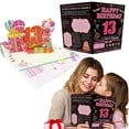 thumbnail image 1 of 3D Pop Up 13th Birthday Cards, Colorful Milestone Birthday Greeting Cards with Balloons, Cake and Gift Designs, Unique Handmade Foldable Surprise Celebration Cards with Envelope for Gifting, 1 of 5
