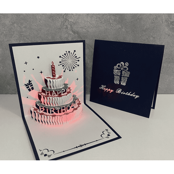 3D Pop Up Birthday Cards, Warming LED Light Birthday Cake Music Happy ...