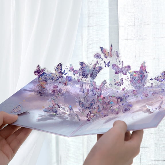 3D Pop Up Butterfly Greeting Card For Women- Bronzing Sparkle Butterfly Birthday Card & Flower Bouquet Design, Ideal for Graduation,Thank You ,Anniversary , Birthday