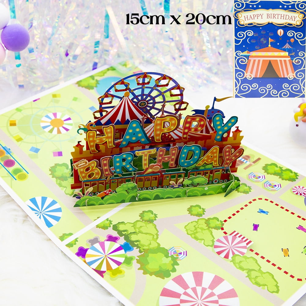3D Pop UP Happy Birthday Greeting Invitation Cards Laser Cut Gift Card ...