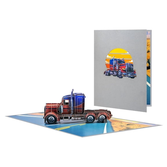 3D Pop-Up Beer Greeting Card for Men – Handmade Beer Mug & American Truck Paper Sculpture, Perfect for Father's Day, Male Birthdays, Celebrations, 6.3 x 8.3 Inch, Includes Envelope and Message Card