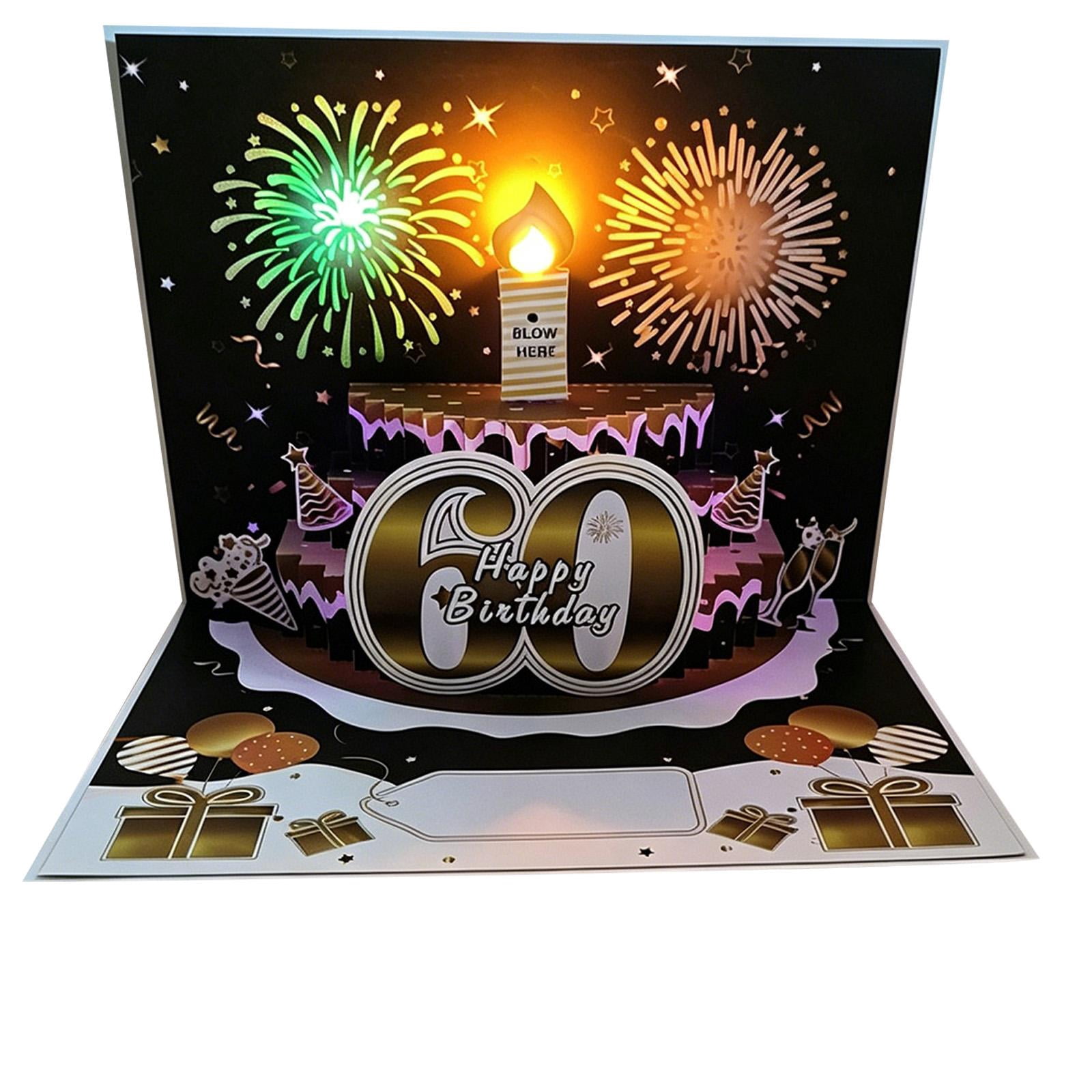 3D Pop Up Birthday Greeting Card, Light And Music Playable, 1 Pack For Milestone Birthday Celebration Gift
