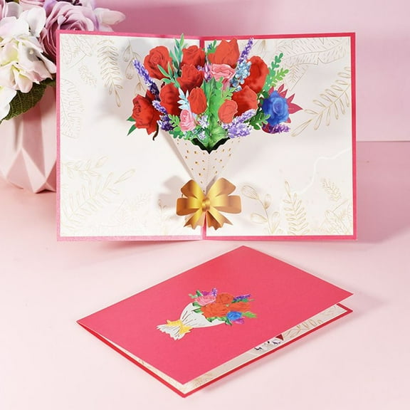 3D Pop-Up Cards Flowers Birthday Card Anniversary Gifts Postcard Maple Cherry Tree Wedding Invitations Greeting Cards