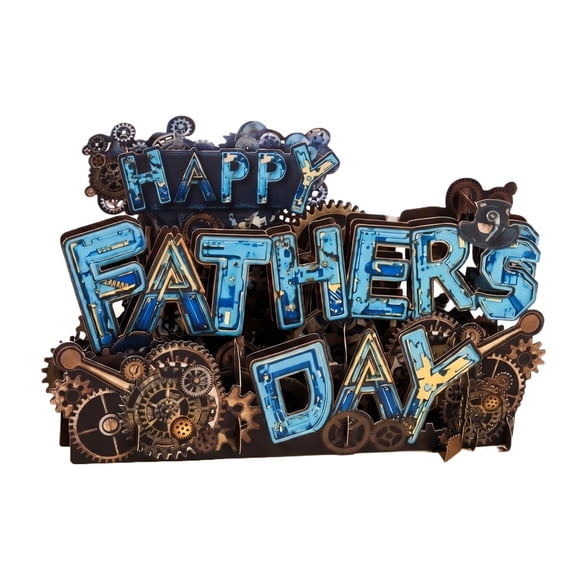 3D Pop-Up Father's Day Card Happy Dad Greeting Card with Creative Surprise Design for Birthday or Special Celebration, Craft Paper Card