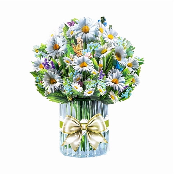 3D Pop-Up Flower Bouquet Greeting Card with Envelope & Blank Note – Keepsake Display Card for Mother’s Day, Teacher Appreciation, Thanksgiving, Graduation & Birthday – 6 Floral Designs