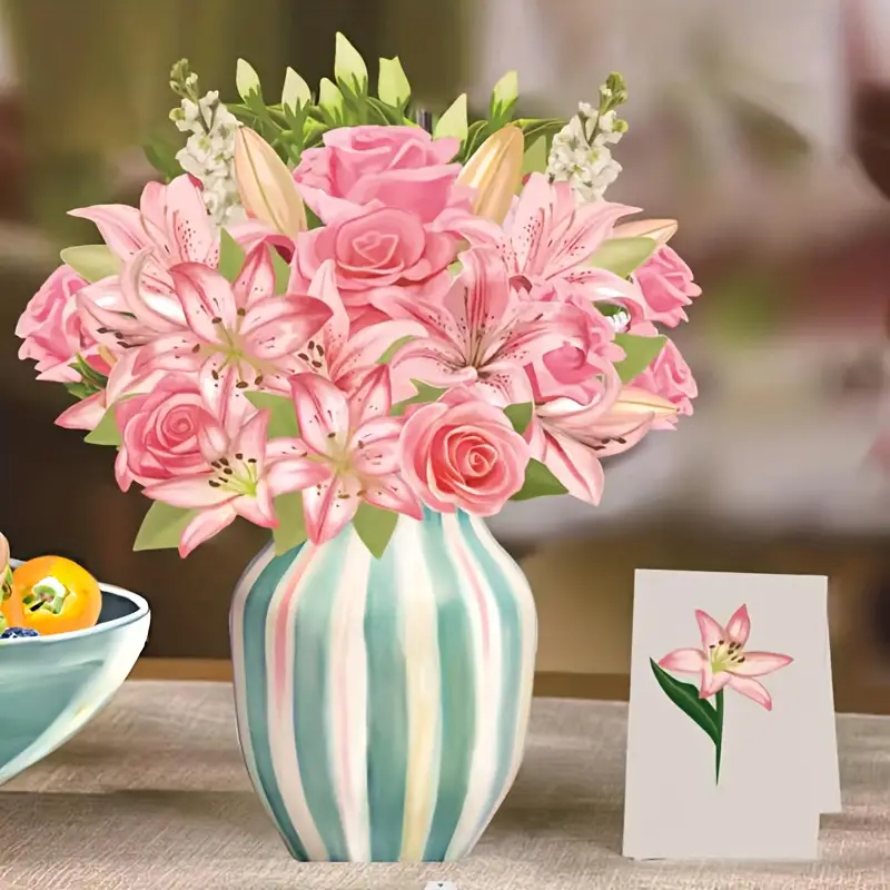 🎁Mother's Day Gift💐 3D Paper Pop Up Flower Bouquet Greeting Card