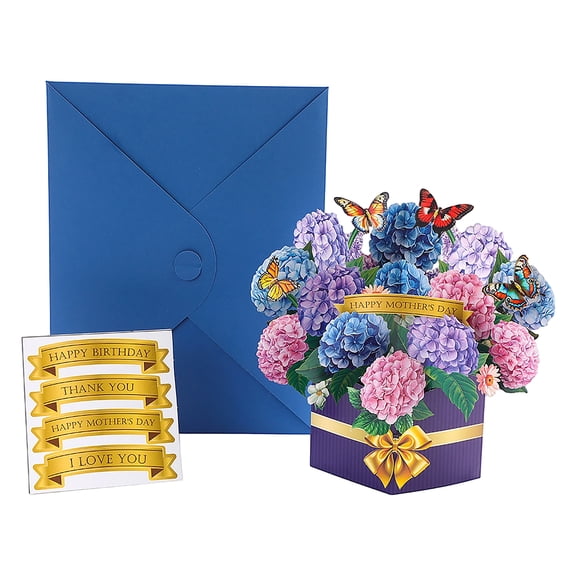 3D Pop Up Flower Bouquet Thank You Card Mothers Day Greeting Gift Aunt Stepmother Beautiful Floral Design
