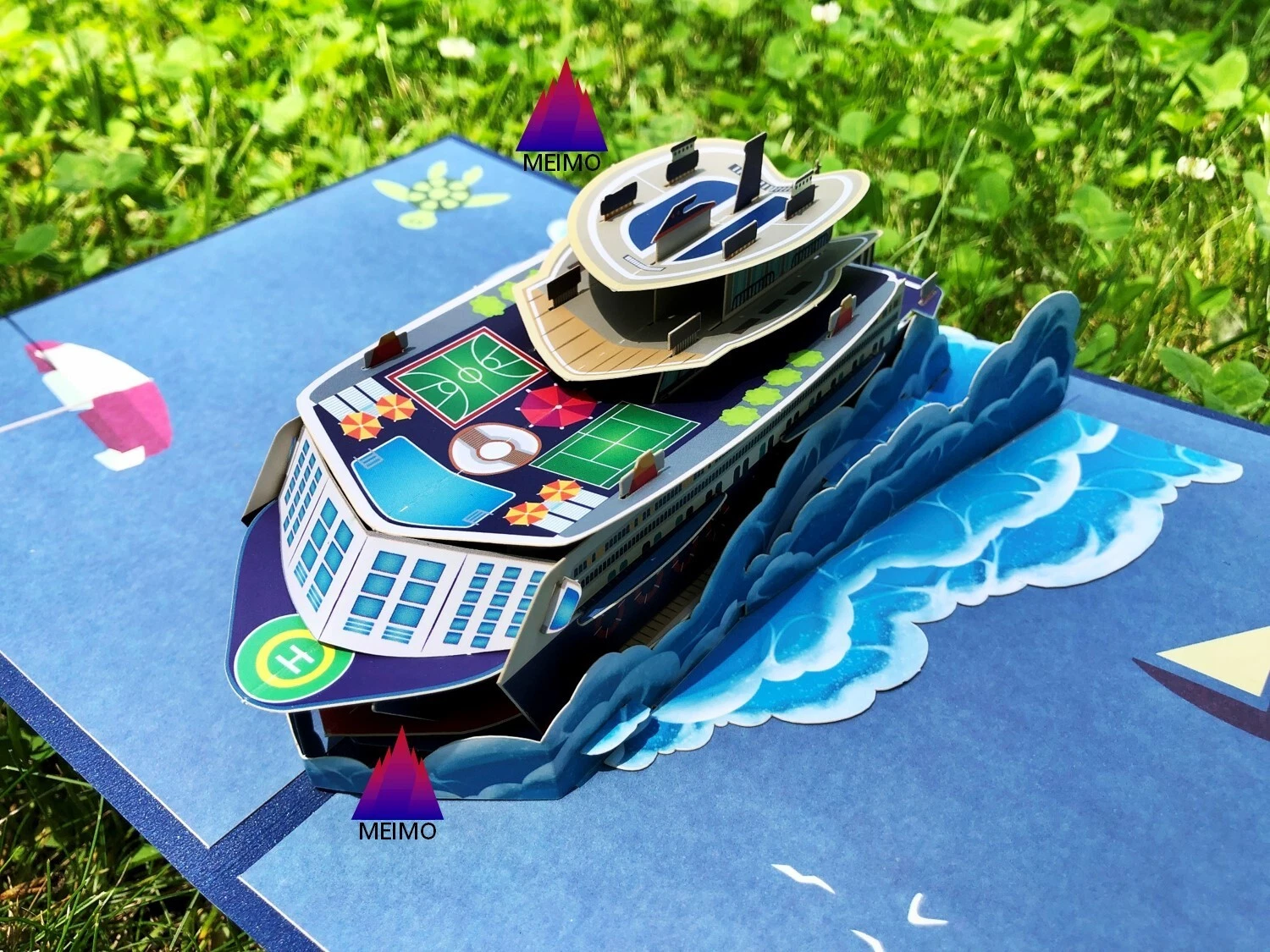 3D Pop Up Greeting Card Cruise Ship Sea Ocean Birthday Vacation Party ...