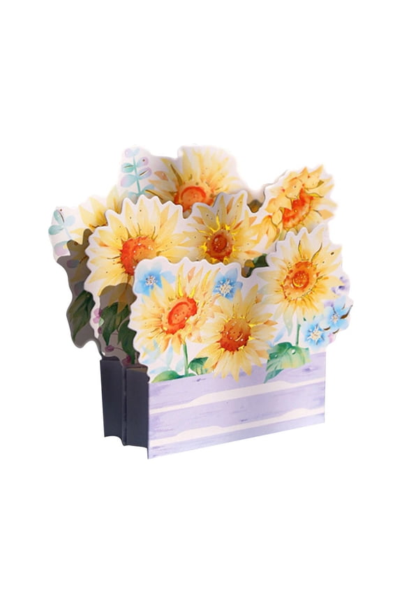 3D Pop-Up Mother's Day Card – Floral Basket Design with Butterflies, 5x7 inches with Envelope