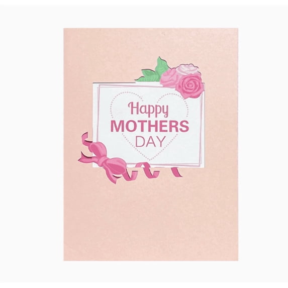 3D Pop-Up Mother's Day Card with Floral Bouquet Design and Blank Notes for Personalized Greeting
