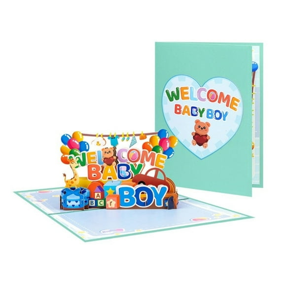 3D Pop Up Newborn Baby Greeting Card Unique 3D Popup Greeting Card For Welcoming New Baby Boy and Girl With Warmth