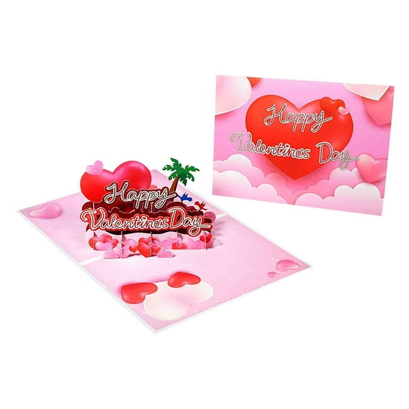 3D Pop-Up Valentine's Day Greeting Card with Hollow Paper Carving - DIY Romantic Anniversary and Birthday Card for Wife and Special Someone(A)