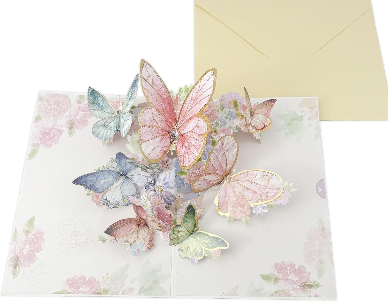 3D Pop up cards Butterflies in Natural Card anniversary card with ...