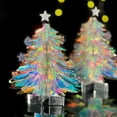 thumbnail image 1 of 3D PopUp Christmas Tree Ornament Mini Neon Film Greeting Card Envelope Set Holiday Desktop Decor for Home Office, 1 of 10