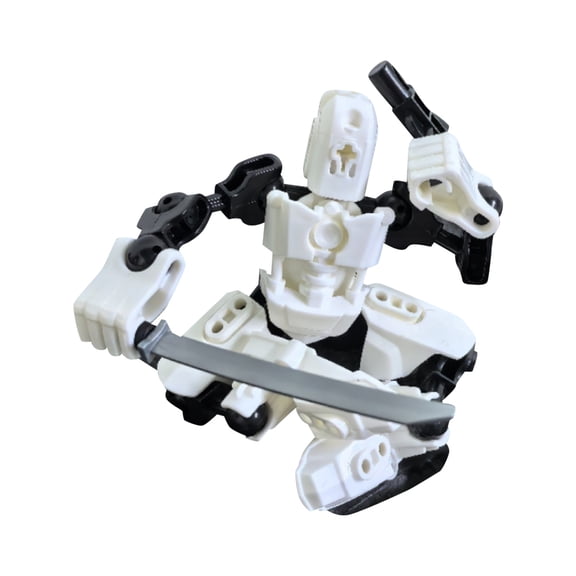3D Poseable Robot Action Figure Cute Collectible Desktop Decoration White