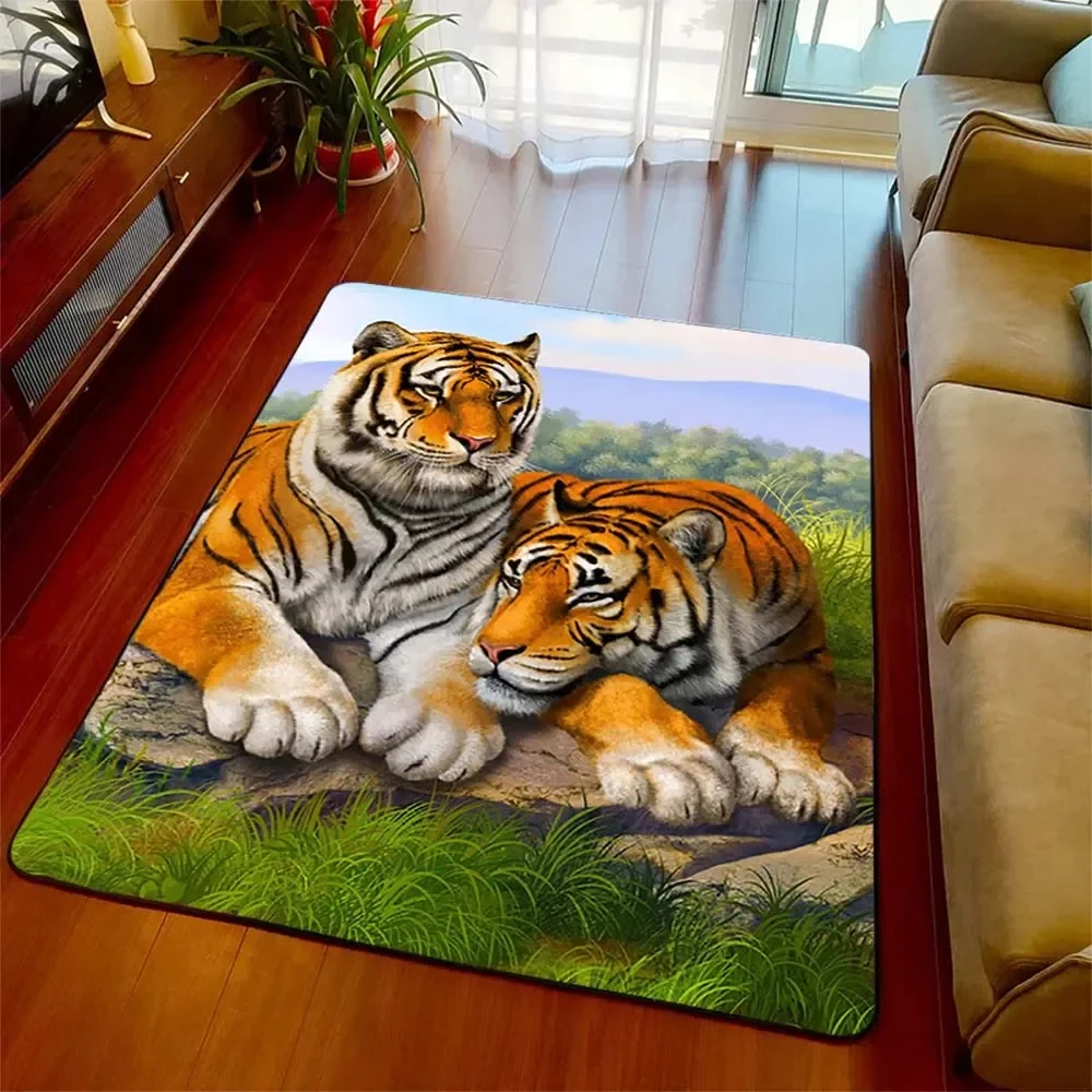 3D Print Animal Jungle Tiger Non-slip Floor Fluffy Floor for Bedroom ...