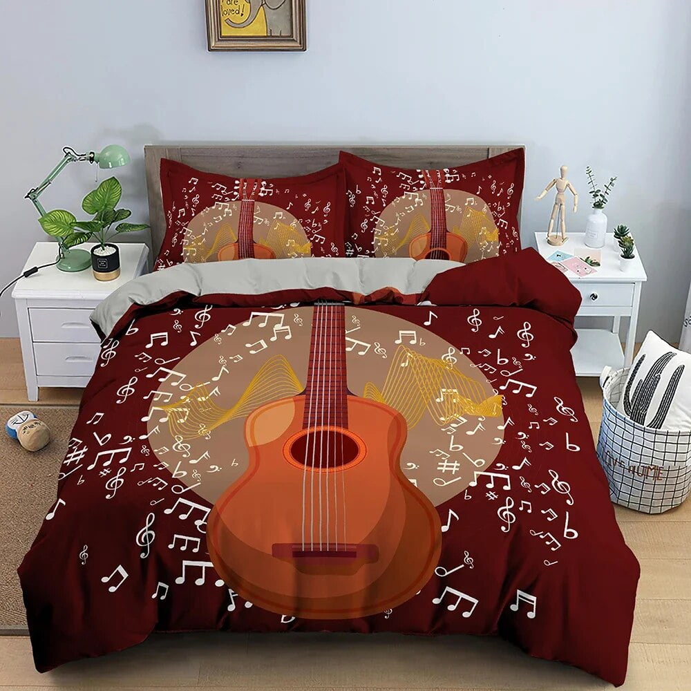 3D Print Bedding Set Guitar Duvet Cover for Baby Kids Children
