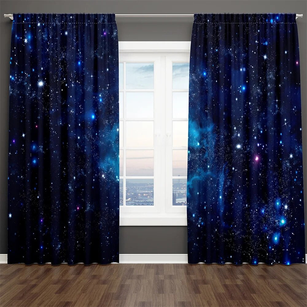 3D Shiny Stars Sky 2319 Curtains Drapes
