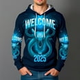 3D Print Blue Hoodie Futuristic Design with THE 2025' Casual
