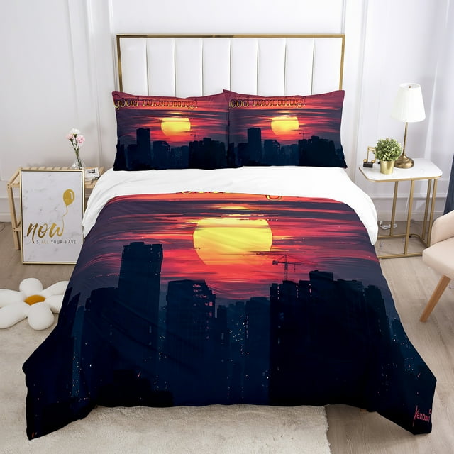 3D Print Bread Coffee Breakfast Theme Duvet Cover Full King Size