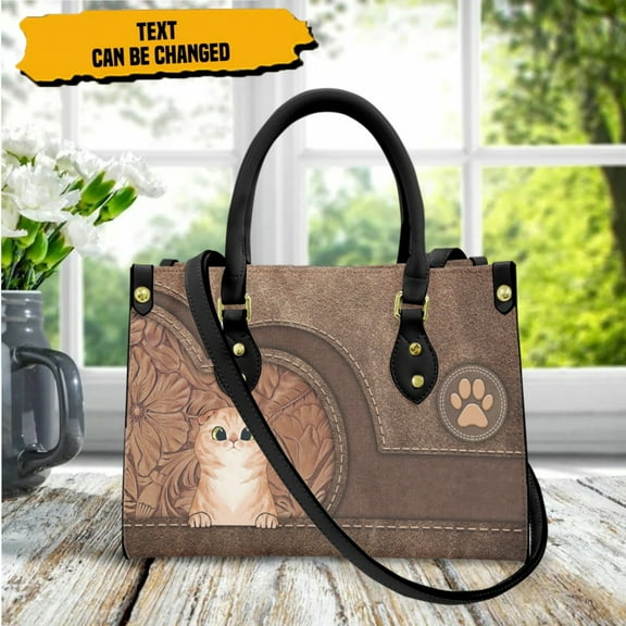 3D Print Cat Brand Design Leather Handbag Custom Name Women Pu Fashion Shoulder Messenger Bag Animal Cross Body Bags Gift
