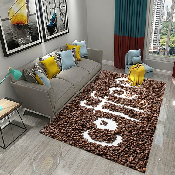 3D Print Coffee Breakfast Theme Carpet Creative Carpet Rug Living Room Bedroom r Kitchen Bathroom Non Slip Floor Mat Gifts