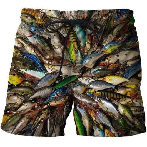 3D Print Fish And Beach Men Swimming Trunks Swimwear Shorts Beachwear ...