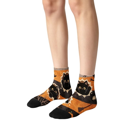 3D Print Funny Ankle Socks Fall Fashion Must Haves Fall Socks Women Crew Cute Socks Christmas Halloween Gifts for Women Pumpkin Embroidered Socks Warm Socks Comfy Cozy Socks Boot Socks