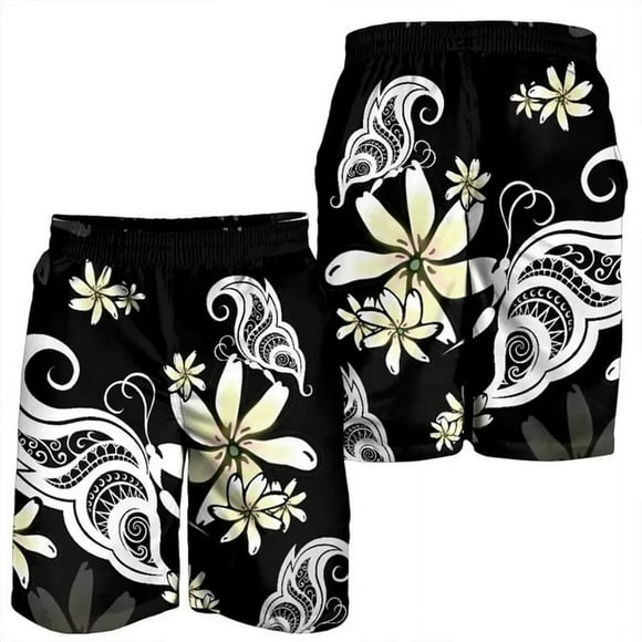 3D Print Hawaii Hibiscus Flower Beautiful Men's Shorts Women Vaion Beach Short Pants Floral Shorts Swim Trunks Board Short