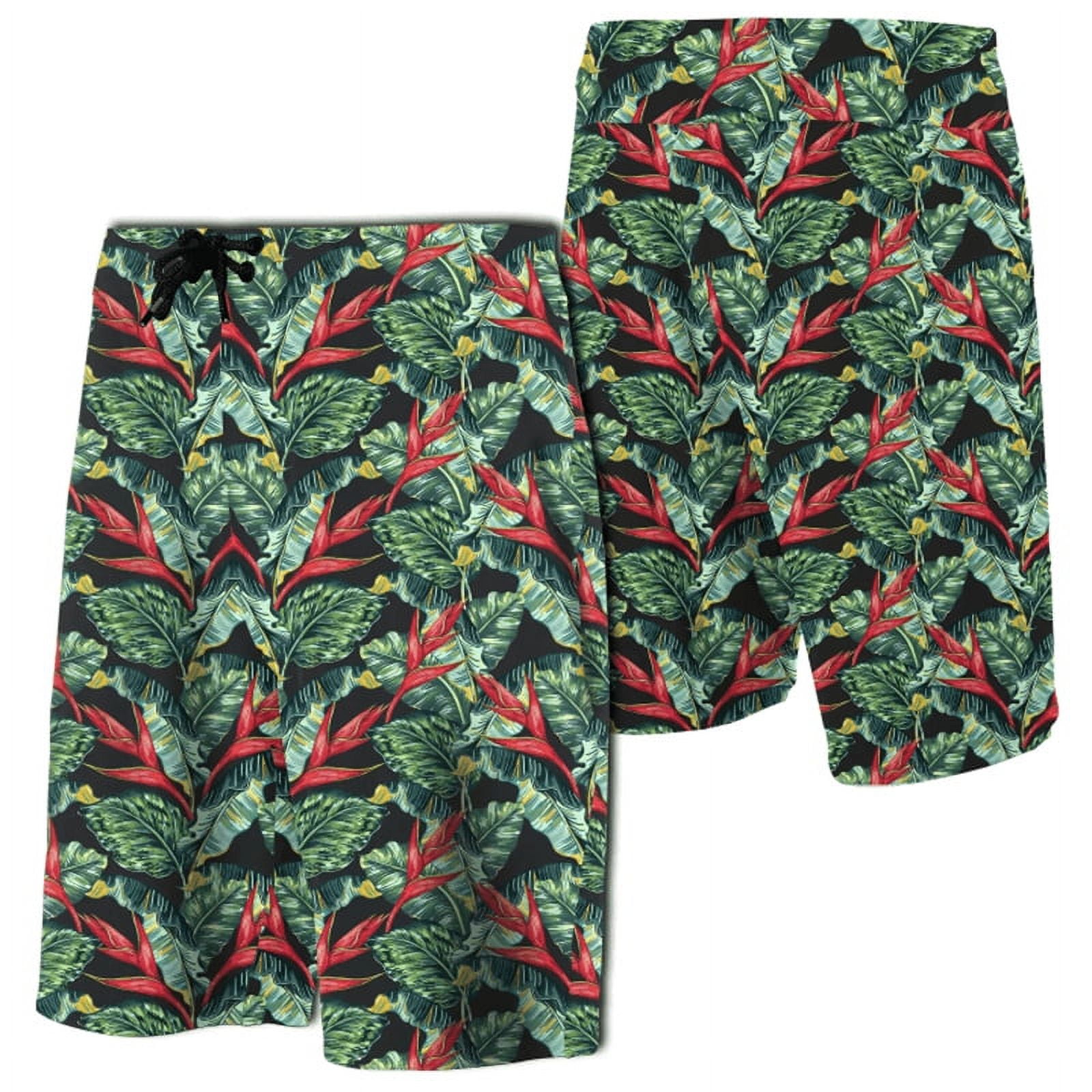 3D Print Hawaii Tropical Flowers a Leaf Men Board Shorts Women Vaion ...