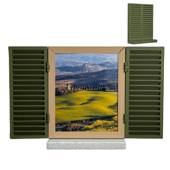 3D Print Key Holder Shutter Photo Frame, Open Close Design, PLA 7x4.7 Inches, for Entryway, Wall Decor, 1 Pack