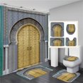 3D Print Moroccan Retro Architectural style Bathroom Curtains Shower