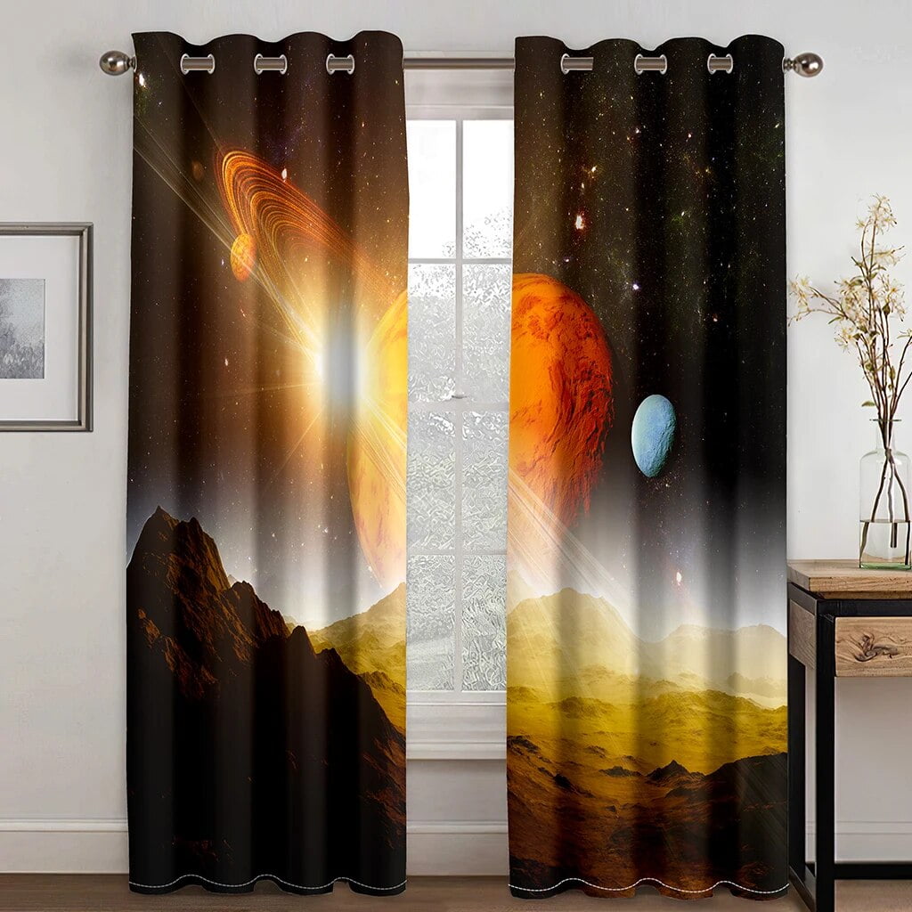 3d Print Planet Galaxy Space Earth Childern 2 Pieces Shading Window 