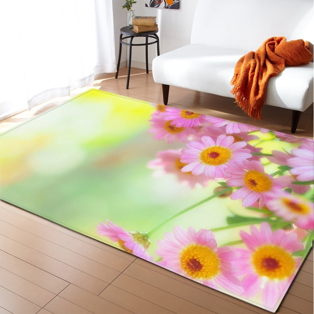 3D Print Poppies Flower Carpet Natural Scenery Floor Mat Sunlight ...