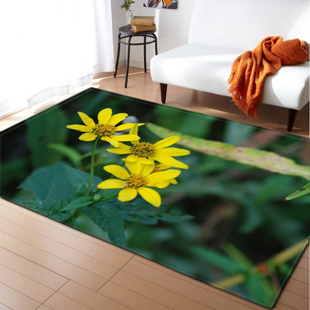 3D Print Poppies Flower Carpet Natural Scenery Floor Mat Sunlight ...