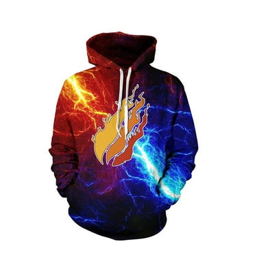 3D Print Prestonplayz Cartoon Children's Hoodies Unisex Pullover Sweatshirts Hoodie for Kids Black and Red Large