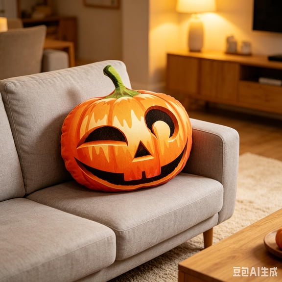 3D Print Pumpkin Plush Throw Pillows, Cute Lantern Shaped Stuffed Cushion Halloween Decoration
