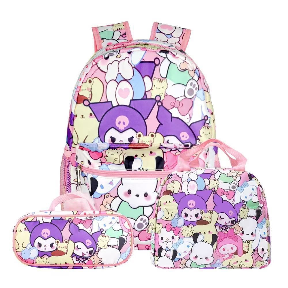 AmzPrint 3-Piece Kids Backpack Set - 17 Inch Backpack, Insulated Lunch Box, Pencil Case (Red Panda Design) - View #11