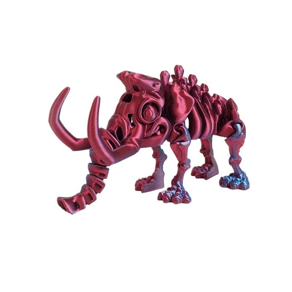 3D Print Think Blue Red Mammoth 1 Piece 11.5CM Figurine Movable Joints Skeleton Figure