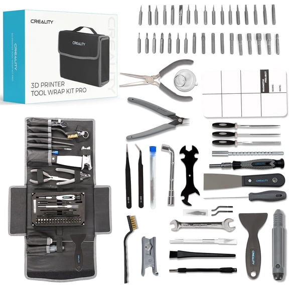 3D Print Tools Warp Kit 74PCS Comprehensive 3D Printing Tools for 3D Printer Assembling, Nozzle Cleaning, Model Removal Crafting Detailing, Filament Cutting Multi Purpose 3D Printer Tools