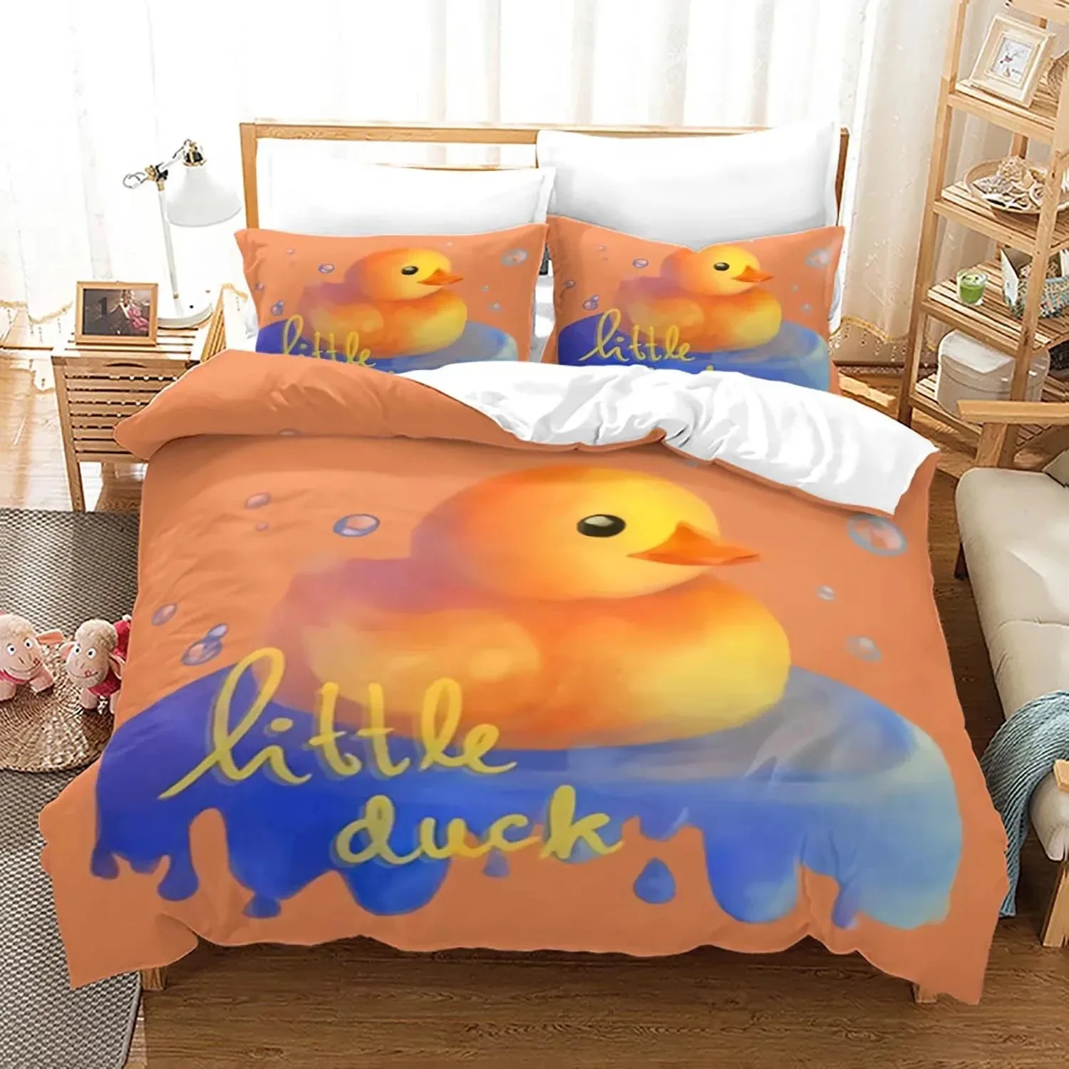 3D Print Yellow Duck Bedding Set Boys Twin King Size Duvet Cover