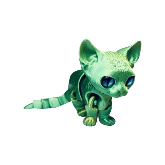 3D Printable Movable Hairless Cat Figurine Animal Ornament Girls Boys Toys Desktop Toys Ornaments For