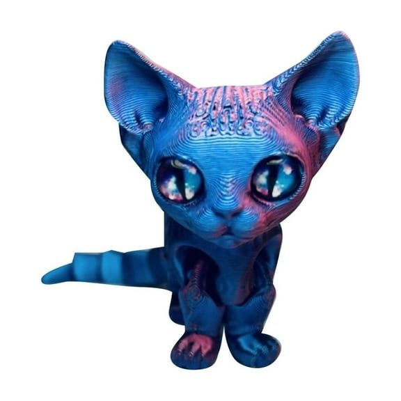 3D Printable Movable Hairless Cat Figurine Novelty Funny Toy Animal Ornament For Girls And Boys Desktop Decorations