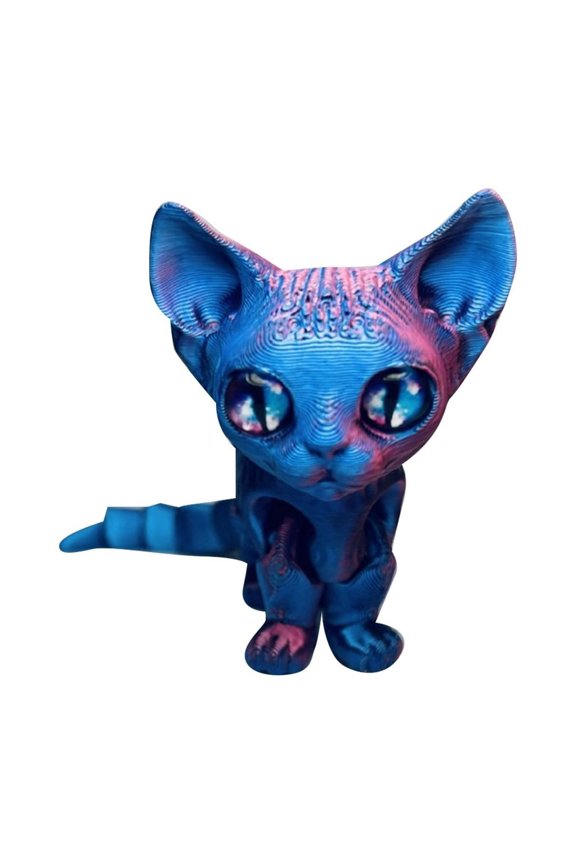 3D Printable Movable Hairless Cat Figurine Novelty Funny Toy Animal Ornament For Girls And Boys Desktop Decorations