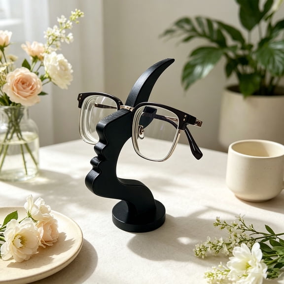3D Printed Abstract Face Eyeglass Holder Sunglasses Storage Rack Desktop Glasses Organizer Artistic Home Decor Stand for Men Women Eyewear Display Rack