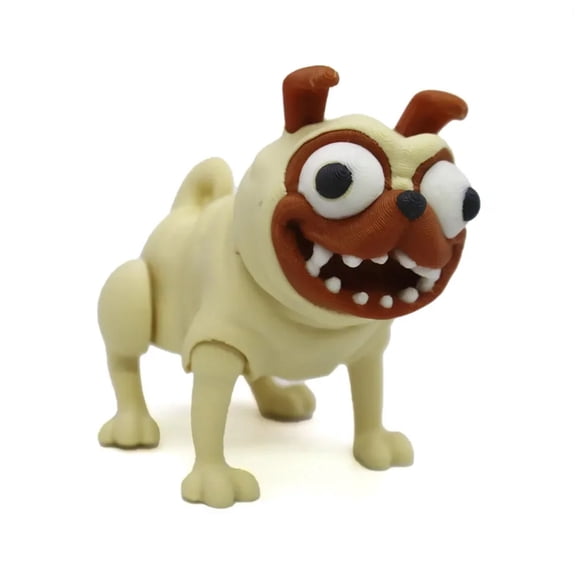 3D Printed Abstract Pug Multi-Joint Movable Cute Dog for Desk Decoration, Fun & Creative Home or Office