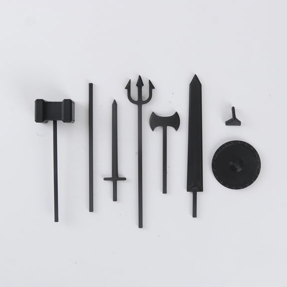 3D Printed Action Figure Accessory Kit DIY Weapon Set with Hammer Trident Greatsword Shield and Figure Equipment Accessories