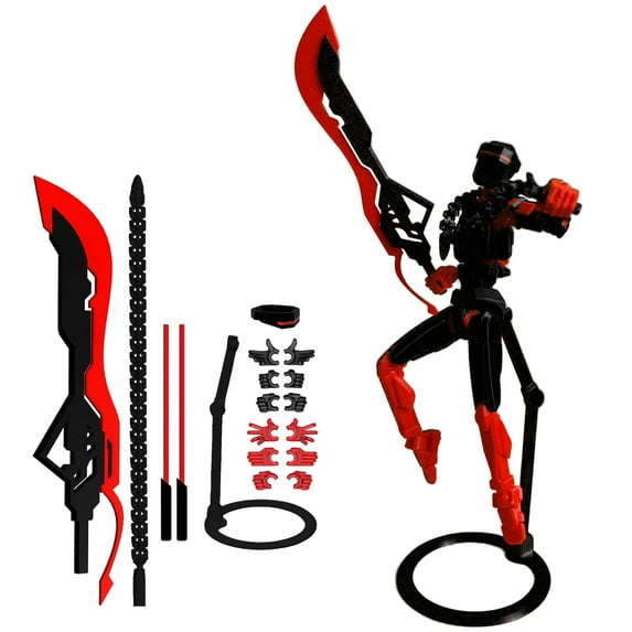 3D Printed Action Figure with Stand, Upgraded Dummy 13 Robot Action Figure, T13 Collectible Action Figure Articulated, for Collectors Desktop Decorations