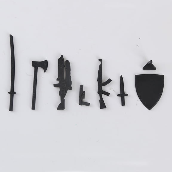 3D Printed Action Figure Weapon Set DIY Accessory Pack with Katana Axe Blasters Dagger Shield for Customizable Humanoid Models